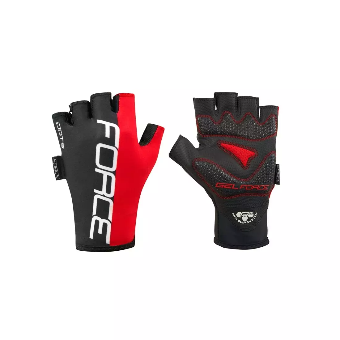 FORCE DOTS cycling gloves red 905247