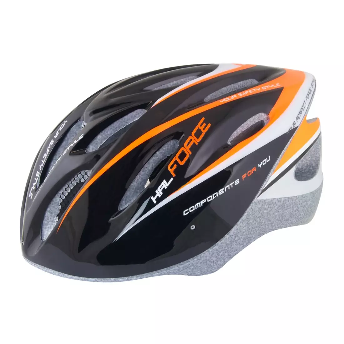 FORCE HAL bicycle helmet black-orange-white