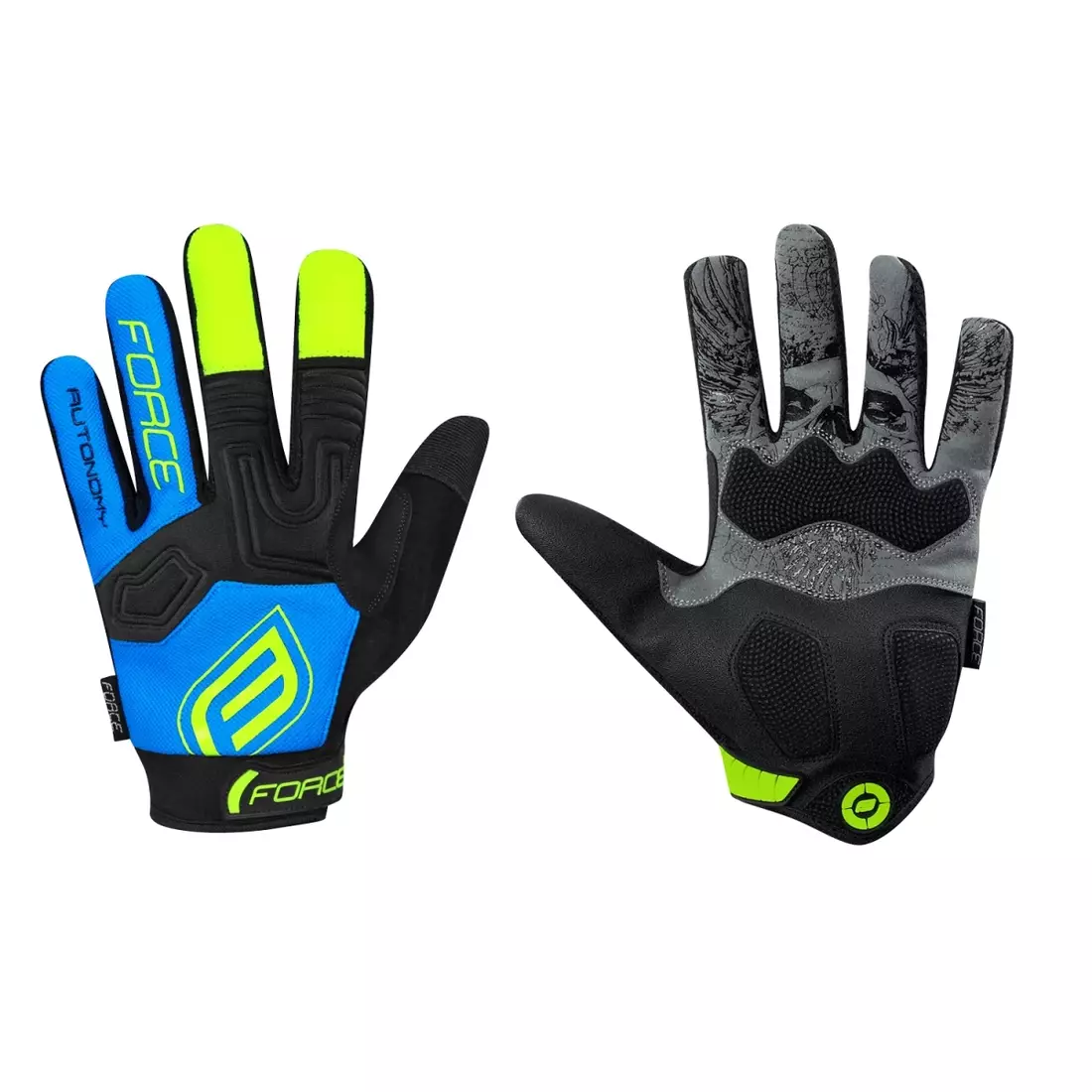 FORCE MTB AUTONOMY cycling gloves black and blue