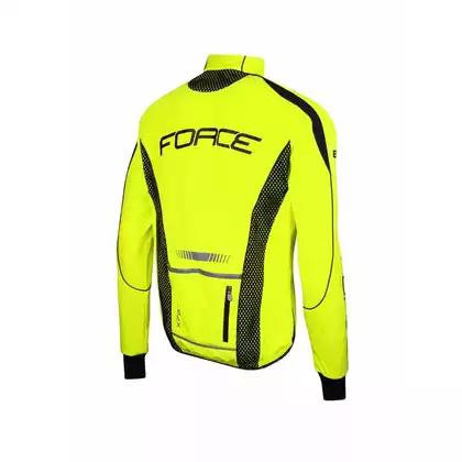FORCE X72 PRO men's softshell jacket for a bicycle, yellow fluorine