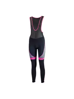 ROGELLI CAROU women's insulated bib shorts, black-gray-pink