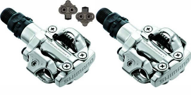 SHIMANO PD-M520 MTB / trekking bicycle pedals with blockamides Silver -